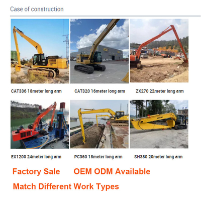 20-250ton escavatore Long Arm 12 16 24 30M For Zoomlion Hitachi KOMATSU CAT