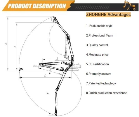 20 tonnellate Q355B Escavatore a braccio lungo Q690D Escavatore a braccio e cilindro