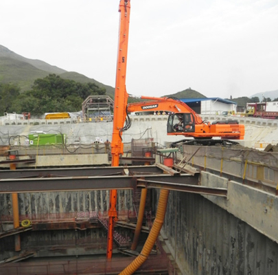 Escavatore per pompa per calcestruzzo con braccio telescopico a tre sezioni braccio a lunga portata per CAT Hitachi Kobelco