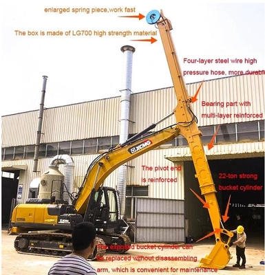 Portata lunga telescopica idraulica robusta di Boom 14m dell'escavatore di KOMATSU PC200 con il secchio