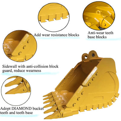 Un secchio per scavatori, un secchio per gatti, un hitachi komatsu.