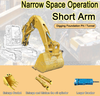 Cat Hitachi Komatsu escavatore tunnel Boom escavatore accorciare braccio escavatore accorciare boom braccio escavatore boom e braccio scavatore boom braccio a corto raggio boom